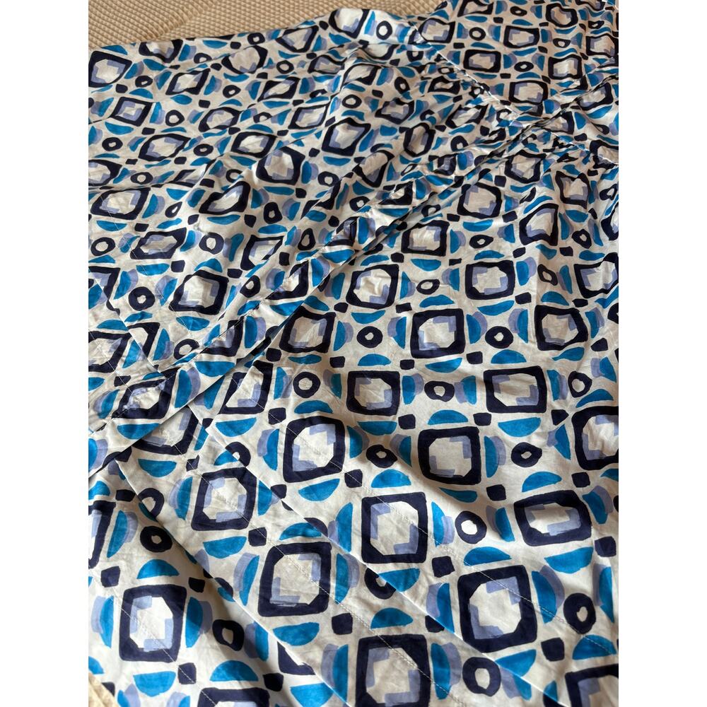 Marella Future Cotton Blue Geometric Belted Shirt Midi Dress - Picture 5 of 15